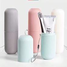 Bộ 4 món: Cốc súc miệng, cốc du lịch xách tay, giá đựng bàn chải đánh răng, cốc đựng đồ đa năng, thích hợp cho du lịch, cất giữ và sử dụng trong phòng tắm. Màu sắc ngẫu nhiên. - Nhiều màu - Xem 4