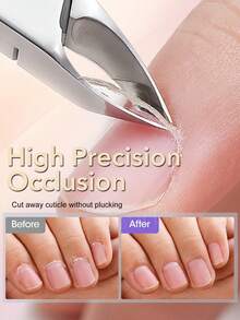 ANDVICTORY 1pc Stainless Steel Cuticle Nipper, 2/1 Jaw, Home Pedicure Tool, Practical Nail Clipper, Callus Remover, Sharp Manicure Care Tool - Multicolor - View 2