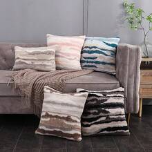 Juego de 2 fundas de almohada decorativas de piel sintética negra y blanca 50 x 50 cm Rayas es y beige Uso en interiores y decorativo - negro - Ver 4