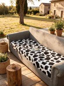 1件动物纹图案沙发套，豹纹/奶牛纹涤纶弹力沙发垫套，四季皆宜 - 彩色 - 查看 5