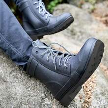 Tall Rain Boots, Fashionable Couple Style Waterproof Anti-Slip Outdoor Commuting Rain Shoes - Black - View 5