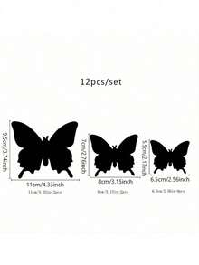 12pcs 3D Mirror Butterfly Wall Stickers, Wall Art Decor, Mirror Wall Decals, Home Decoration, Room Decor - Multicolor - View 8