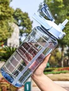 1个2000毫升或750毫升透明塑料水瓶，印有标语，室内/室外运动水瓶 - 藍色 - 查看 5