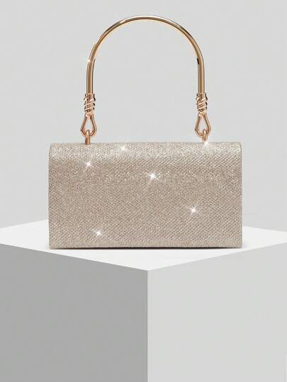 New Shiny Evening Clutch Bag, Bridal Wedding Handbag, Versatile Shoulder Bag With Chain Strap, Suitable For Weddings, Galas, Parties, Meetings. Best Gift For Women