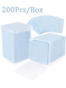 2000/1000/200 片装指甲清洁湿巾 - 专业无绒指甲油卸除棉片，UV凝胶清洁湿巾，无香型指甲准备和修整美甲艺术清洁工具（蓝色） - 藍色 - 查看 7