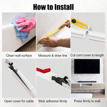 2米 x 1.5厘米 / 78.74 x 0.59英寸 自粘式柔性D15盖板，PVC电线护套导管，家用和办公用PVC电缆遮蔽器，用于覆盖电缆和电缆导管 - A - 查看 5