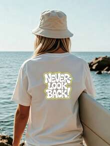 Abstract Pattern% Cotton Casual White Tee With Back Graphic, Couple Matching Summer Shirt, Soft Comfortable Beach & Outdoor Activities, Available S- - White - View 5