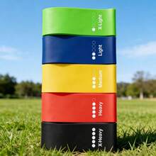 5pcsYoga Fitness Shaping Rehabilitation Exercise Strength Training Resistance Band Set (5-Piece) - Multicolor - View 7