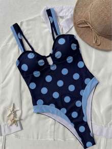 Bộ bikini liền thân chấm bi kiểu Pháp cổ điển mùa hè 2026 dành cho nữ, đồ bơi nghỉ dưỡng biển, đồ bơi ôm sát gợi cảm, bộ đồ bơi thời trang thường ngày ôm sát dành cho khu nghỉ dưỡng biển. - Nhiều màu - Xem 4