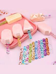 5/10/20pcs Reusable Colorful Ice Pop Sticks, Reusable Ice Cream/Popsicle Mold Sticks, Suitable For Homemade Ice Pops, Cakes, Candies, Crafts, Summer Cooling DIY Tool, Suitable For Home, Outdoor, Store, School, Restaurant Freezer, Kitchen Accessories - Multicolor - View 2