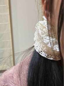 1/2pcs Elegant Lace Hollow Headband, Black & White Solid Color, Silky Texture, Decorative Pattern, Soft , Suitable For Women. Can Be Used As Hair Accessory, Curling, Headband, Ponytail Holder, Etc. Hair Elastics Hair Rubber Bands Scrunchies Hair Rope - Multicolor - View 7