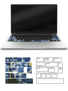 Bộ tem dán bàn phím họa tiết bầu trời sao Van Gogh, tem bảo vệ phím cá nhân hóa cho laptop, bề mặt mờ, nghệ thuật, tem trang trí tự làm, chống nước, chống bụi, chống trầy xước, tương thích với Apple A1369/A1466 - Xem 1