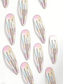 12pcs Mermaid Princess Colorful Hair Clips, Stylish Bangs Clips, Party Hair Accessories, Perfect Birthday Small Gift,Travel - Mermaid Princess Dazzling Colors - View 5