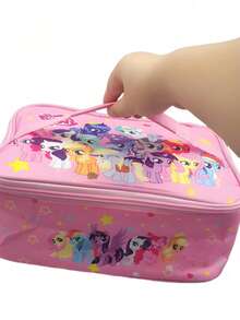 MY LITTLE PONY 1 pièce Sac à déjeuner isotherme - Plat, imperméable et portable, convient pour l'école et le travail. Garde la nourriture fraîche et délicieuse. Style de bande dessinée mignon, cadeau parfait pour l'anniversaire, Noël et la Saint-Valentin pour les adolescents et les amis. Convient pour la décoration intérieure, les fêtes et la rentrée scolaire - A - Voir 3