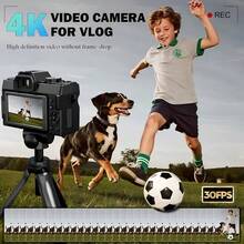 NBD 4K 數位相機 48MP 攝影相機 自動對焦 16倍數位變焦 180°翻轉螢幕 內建閃光燈 入門級相機 配備廣角與微距鏡頭 操作簡單 適合攝影初學者 包含 32GB記憶卡 + 2顆電池 - 查看 3