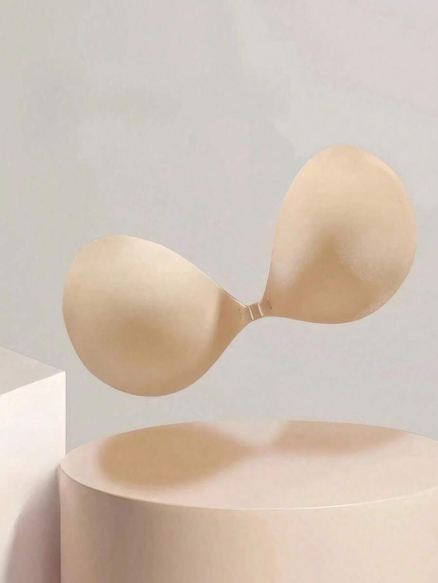 1对经典圆杯聚拢自粘肤色文胸垫 - 杏色 - 查看 1