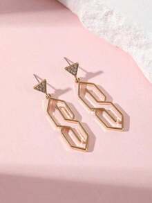 1pair Vintage 80s 90s Unique Pendant Earrings Women, Suitable Daily Wear And Parties - Vàng - Xem 6