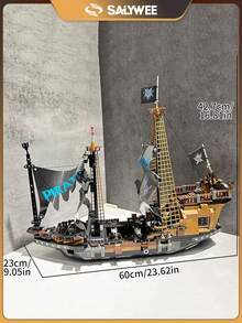 SALYWEE 3D Pirate Ship Puzzle,Building Blocks ,Classic Movie Ship Models,Legends Of The Nautical Age,Captain Jack,Family Interactive Toys,Assembly DIY Model,Creative Birthday Gift,Tabletop Game Toys - Multicolor - View 6