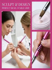 1pc Metal Nail Art Carving Crystal Therapy 3D Pattern Pen - Multicolor - View 5