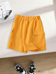 2 Potong Pakaian Kasual Anak Laki-Laki, Kaos Lengan Pendek Kerah Bulat dan Celana Pendek dengan Motif Angka dan Kartun yang Menarik, Cocok untuk Pakaian Musim Panas - Grey - View 6