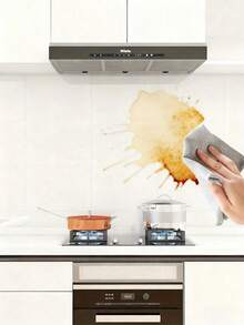 1pc Transparent Kitchen Backsplash Protector Film, Self-Adhesive Oil-Proof Wallpaper, Removable Wall Sticker For Cabinets And Home Decor, Economic And Practical Kitchen Accessory, Home Decoration, Renovation Sticker, Peelable Wallboard, Wallpaper, Spring Decor To Refresh Your Home, Rama Decorative Sticker - One Size - View 9