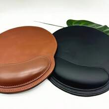 Premium Faux Leather Ergonomic Mouse Pad With Wrist Rest, Non-Slip Base, Brown Office Desk Mat, Comfortable For Office And Home Use, Elegant Design, Ideal Gift - Multicolor - View 7