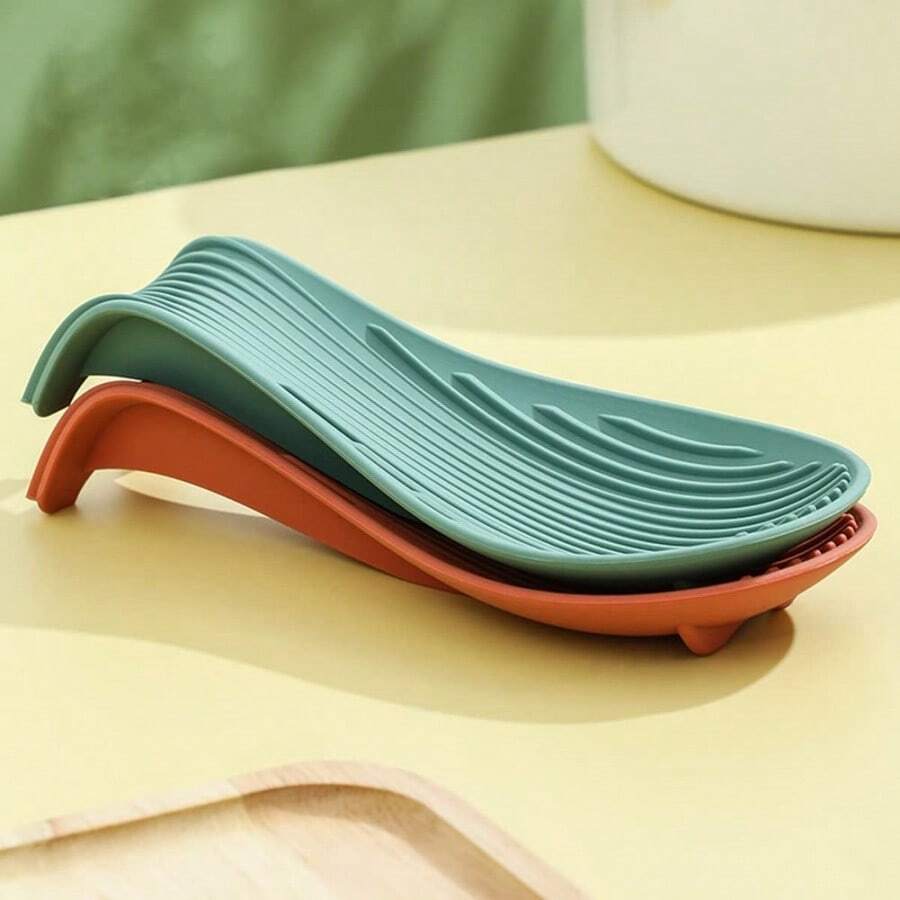 Set Of 2 Silicone Spoon Rests - Kitchen Cooking Utensil Holders. Heat-Resistant, Mess-Free, And Easy To Clean; Ideal For Baking Prep And Cooking. Dishwasher - Multicolor - View 1