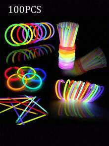 100pcs Upgraded Glow Sticks, Multi-Color Fluorescent Sticks For Party, Ceremony, High Quality Auxiliary Sticks, Colorful Wedding Sticks, Lasting 8-12 Hours, Suitable For Reception, Concert, Bar, Nightclub, Party (Quantity Is Glow Sticks + Connector) - View 9