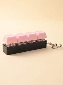 1pc Black Base With Colorful Buttons 4-Key Keyboard Keychain, Relaxing Keyboard Keychain, Car Keychain, Bag Pendant, Keychain Accessory, Keyboard Key Design, Adult Finger Keychain, Finger Press Keychain, Relaxing Focus Stress Relief Keychain, Birthday Gift, Party Gift, Holiday Gift - Multicolor - View 19
