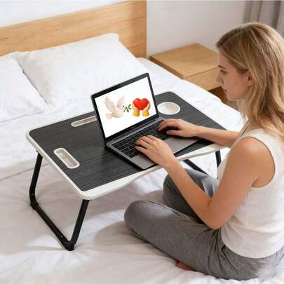 1pc Foldable Laptop Desk, Suitable For Bedroom, Dorm, Home Office, Writing, Study