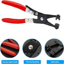 Automotive Hose Clamp, Multi-Function Hose Clamp Installation & Removal Tool, Round Flat Buckle Style Oil/Water Pipe, Radiator Binding & Disassembly Clamp, Automotive Repair Dedicated Rotary Clamp Tool - A - View 8