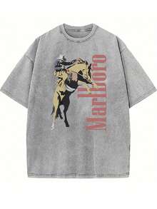 Vintage Märlboro Cowboy Wild West Shirt, Märlboro Shirt, Country Music Shirt, Cowboy Killer Shirt, Boho Shirt, Cowboy Rodeo Washed Tshirt , Country Music Tee Gift Menswear Top - 水洗灰色1 - 查看 1
