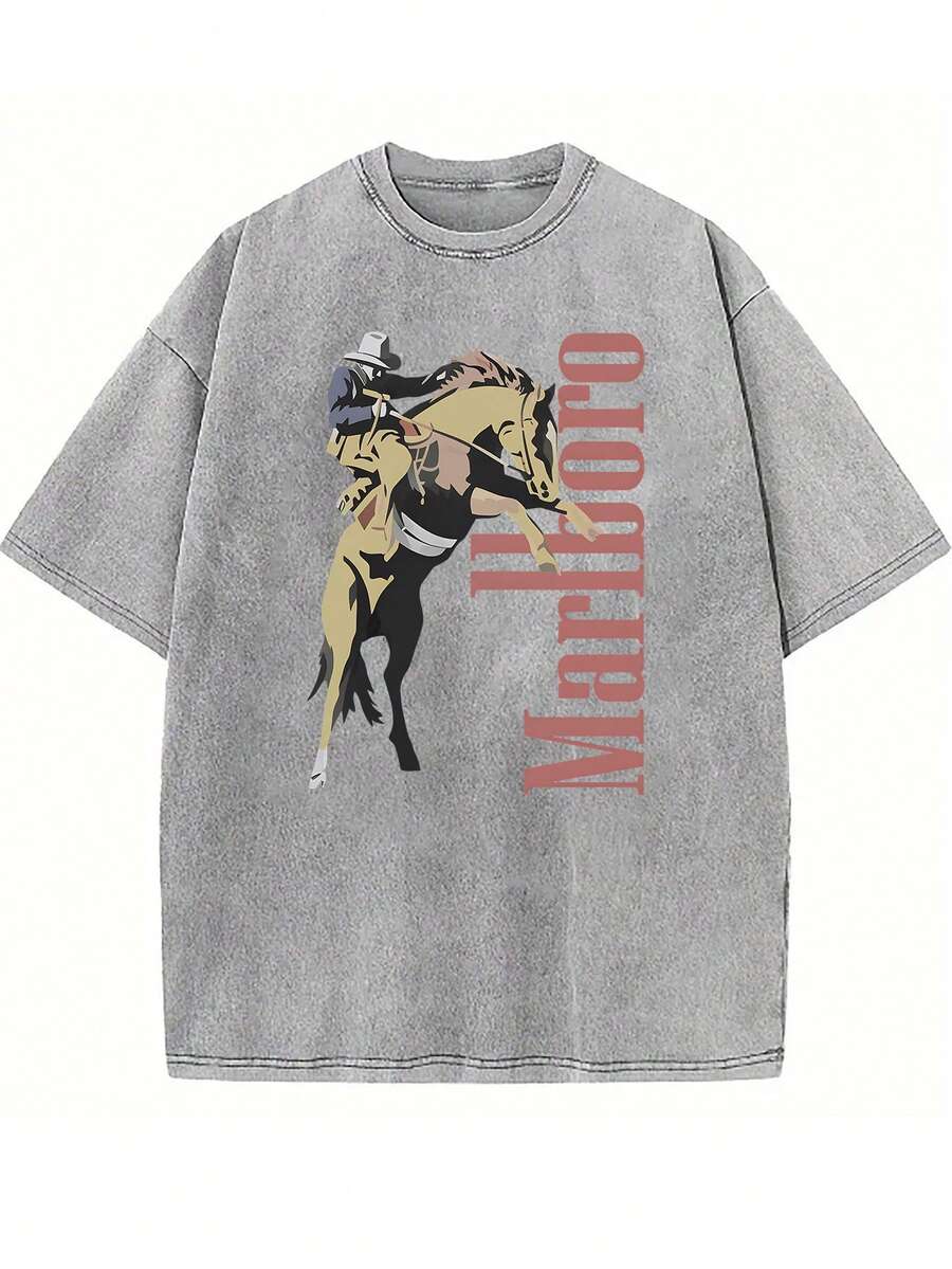 Vintage Märlboro Cowboy Wild West Shirt, Märlboro Shirt, Country Music Shirt, Cowboy Killer Shirt, Boho Shirt, Cowboy Rodeo Washed Tshirt , Country Music Tee Gift Menswear Top - 水洗灰色1 - 查看 1