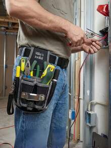 1pc Personalized Hardware Tool Storage Roll-Up Bag, Handheld Electrician Bag, Customized Canvas Tool Bag, Multi-Functional Car Tool Bag - Multicolor - View 4