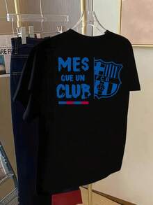 top da donna, top estiviMaglietta da donna FCB con logo e stampa - Colori ufficiali della squadra (e rosso) - Maglietta casual a maniche corte con scollo rotondo - Abbigliamento per tifosi per tutte le stagioni - Abbigliamento casual, magliette da donnaMaglietta in cotone, outfit estivo da donna - nero - Visualizzare 2