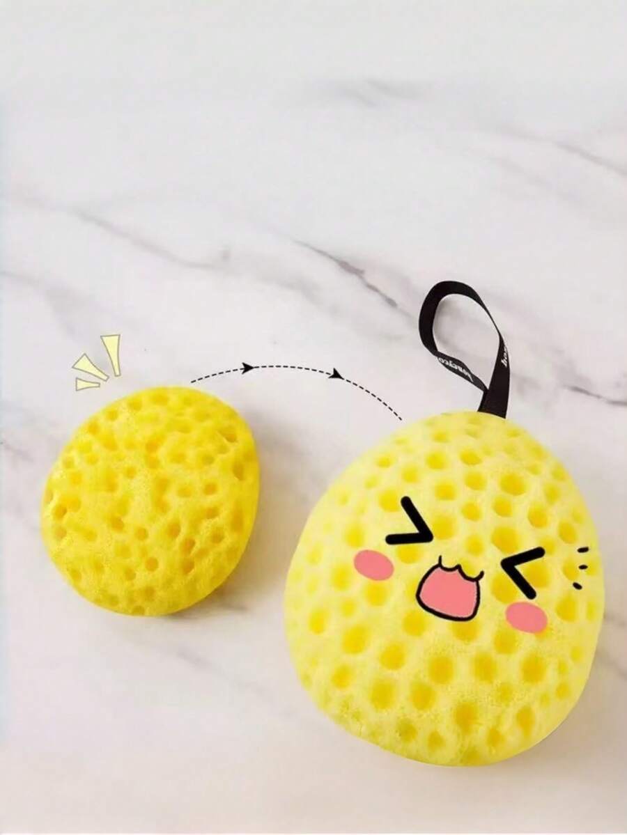 1pc Honeycomb Sponge Bath Ball, Super Soft Shower Loofah, Durable & Extra Large Bath Scrubber, New Shower Essentials - Multicolor - View 1