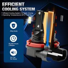 S&D H11 LED汽车大灯灯泡，兼容CANBUS 9005、HB3、HB4、9006 LED，适用于汽车，功率60W，亮度30000LM，可用于前大灯、雾灯，色温6000K。 - A - 查看 3