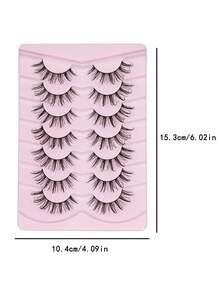 7 Pairs Faux Mink Lashes , Cat Eye Style, Natural Look Eyelashes, Reusable, Comfortable, Beginner-Friendly, Lashes, Eyelashes, Fake Lashes - Black - View 4