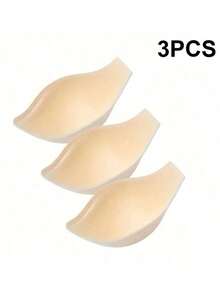 3PCS Men's Visual Sexy Body Shaping Thickened Sponge Pads Larger Thickened Swimming Trunks With Cup Underwear U-Shaped Three-Dimensional Groin Pads - Beige - View 2