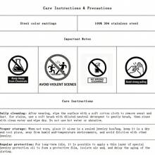YUZENG 1对扭曲C形耳环，简约珐琅不锈钢耳环，女士日常佩戴 - 銀色 - 查看 5