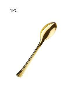 5/20/50pcs - Gold Plastic Mini Spoons - 3.94 Inch Disposable Plastic Mini Dessert Spoons, Plastic Mini Ice Cream/Pudding/Yogurt Spoons, Suitable For Home Gatherings Or Wedding Parties, Catering, Parties, Banquets, Weddings And Christmas Disposable Tableware - Multicolor - View 11