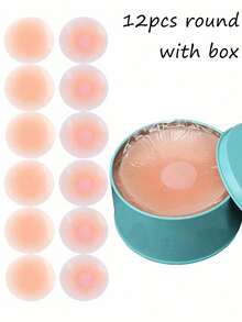 Miếng dán che đầu ngực bằng silicon tái sử dụng, miếng dán ngực vô hình, miếng đệm đầu ngực siêu mỏng không đường may cho váy hở lưng mùa hè đi biển. - Nhiều màu - Xem 15