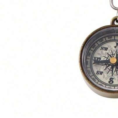 1 pieza Mini brújula vintage de aleación de zinc con llavero, brújula de camping, herramientas de navegación, regalos de agradecimiento para maestros, accesorios