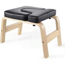 Yoga Inversion Chair Stool With High-Density PU Cushion, Solid Wood Frame Anti-Slip Stable, Multifunctional For Core Training Headstand Shoulderstand Home Gym - White - View 1