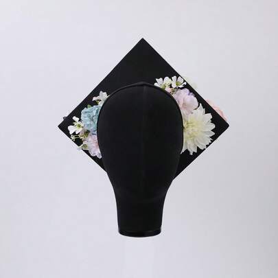 Phụ kiện trang trí mũ tốt nghiệp thủ công hình hoa cẩm tú cầu màu hồng nhạt và xanh bạc hà, quà tặng tốt nghiệp độc đáo cho lễ tốt nghiệp đại học và trung học.