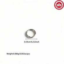 10 piezas/paquete Conector de doble círculo de plata esterlina 925, accesorio de joyería de colgante fijo, eslabón de cadena para hacer joyas DIY - Plateado - Ver 7