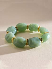 1条个性化时尚亚克力不规则串珠女士手链 - 适合日常佩戴、派对、节日礼物 - 彩色 - 查看 6