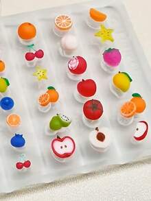 Beautizon Nailartlab 3D硅胶美甲模具套装，包含樱桃、草莓、柠檬、西瓜、葡萄等3D水果美甲模具，与网络红人同款，柔软耐用，DIY美甲装饰配件 - 無色 - 查看 2