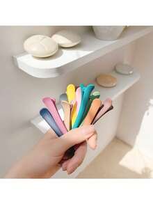 Clip de pelo de pato de plástico de moda, clip de pelo recto, clip de pelo de maquillaje colorido, clip de flequillo sin rastro, clip de pelo mate, clip de pato adecuado para recogidos, accesorio de pelo neutro, accesorio de decoración hecho a mano, clip de pelo con revestimiento de goma, accesorio de pelo multifuncional de clip lateral (los lotes de colores pueden variar, pero no afectan el uso o la calidad) - C - Ver 5