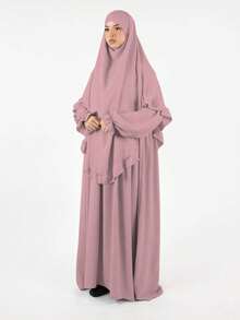 1 chiếc khăn trùm đầu Hijab, Abaya dành cho người Hồi giáo, thiết kế xếp ly ở gấu áo, kiểu dáng cổ điển, đa năng, phù hợp cho mặc hàng ngày và cầu nguyện. - Nhiều màu - Xem 15
